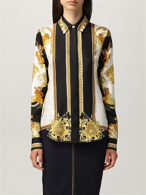 women's versace silk shirt|Versace silk shirt sale.